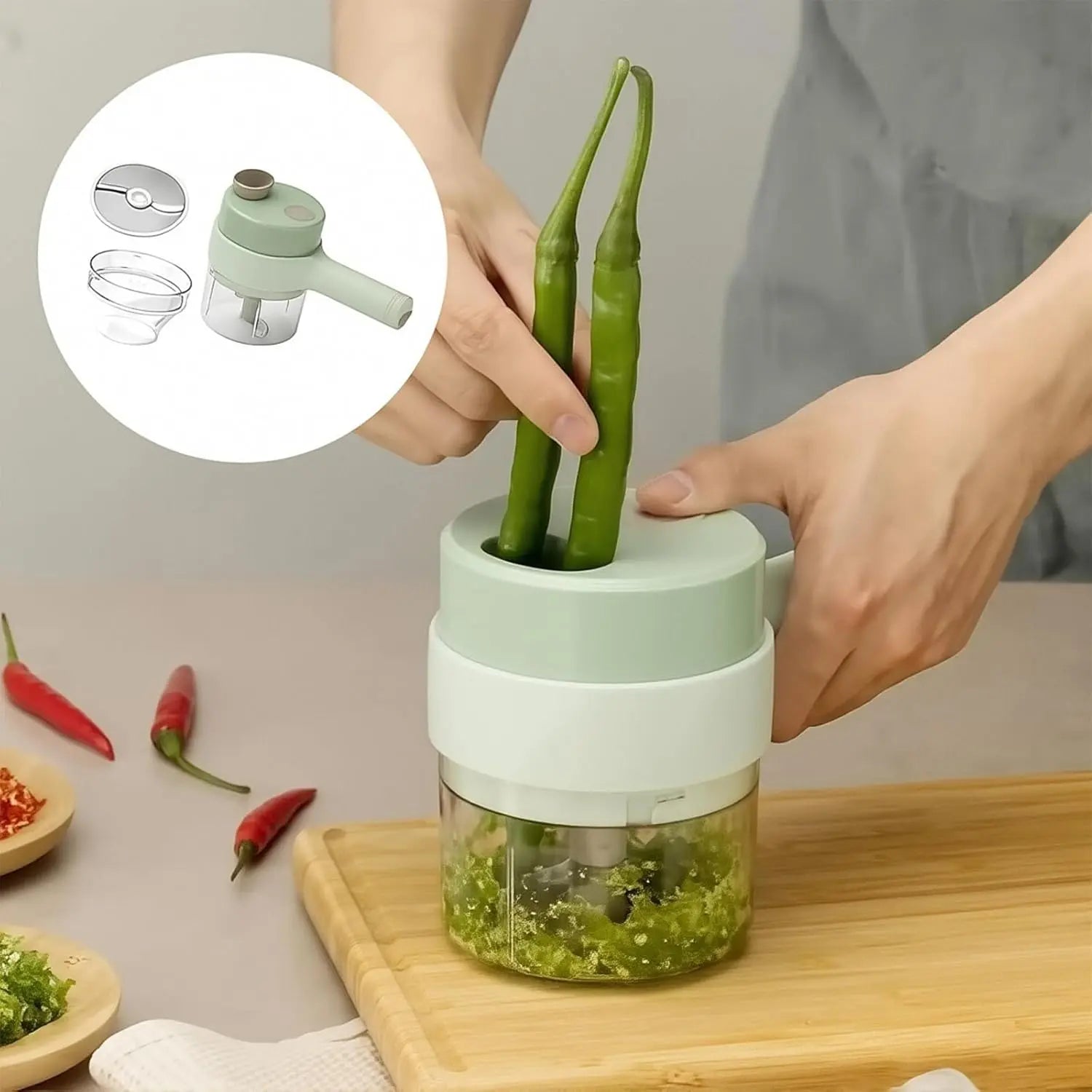 Household Multifunctional Wireless Electric Garlic Masher